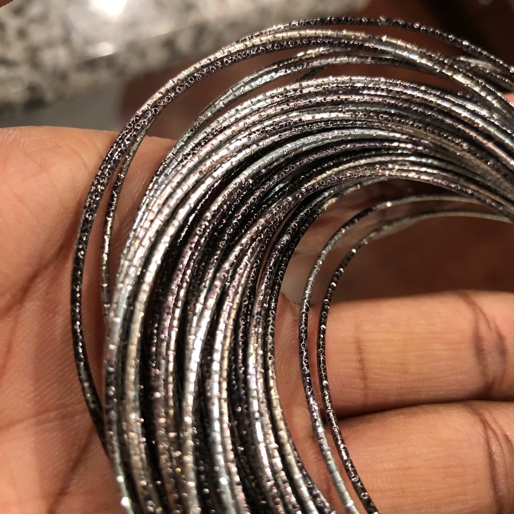 Interlocked Multi Colored Multi Slim Bangles - image 1